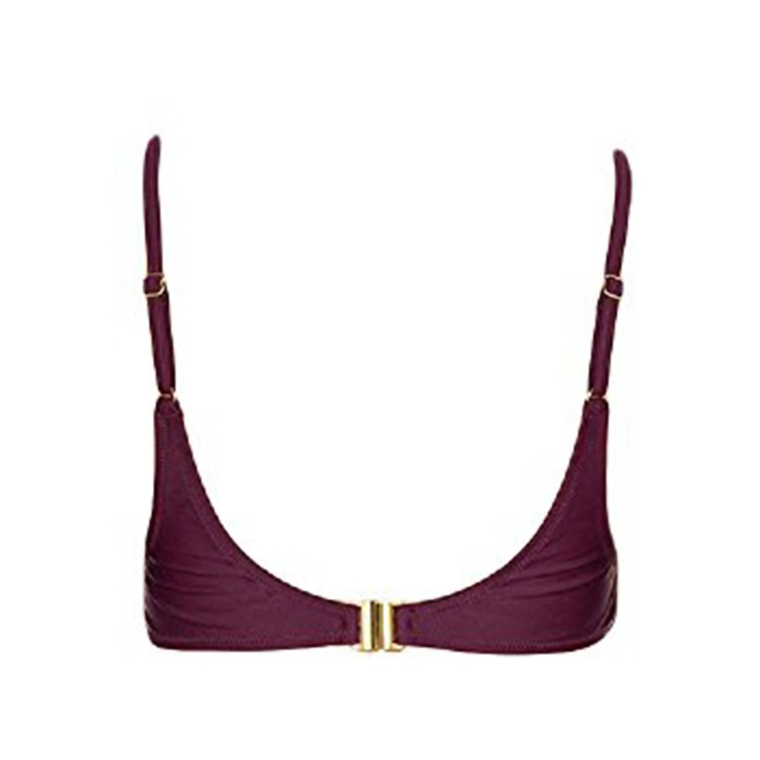 REHA LACE UP FRONT EMBROIDERED BIKINI TOP