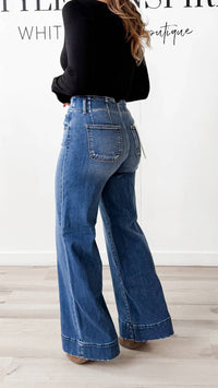 Risen - High Rise Wide Hem Jeans