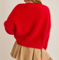 Le Lis - Heart Button Detail Sweater Cardigan