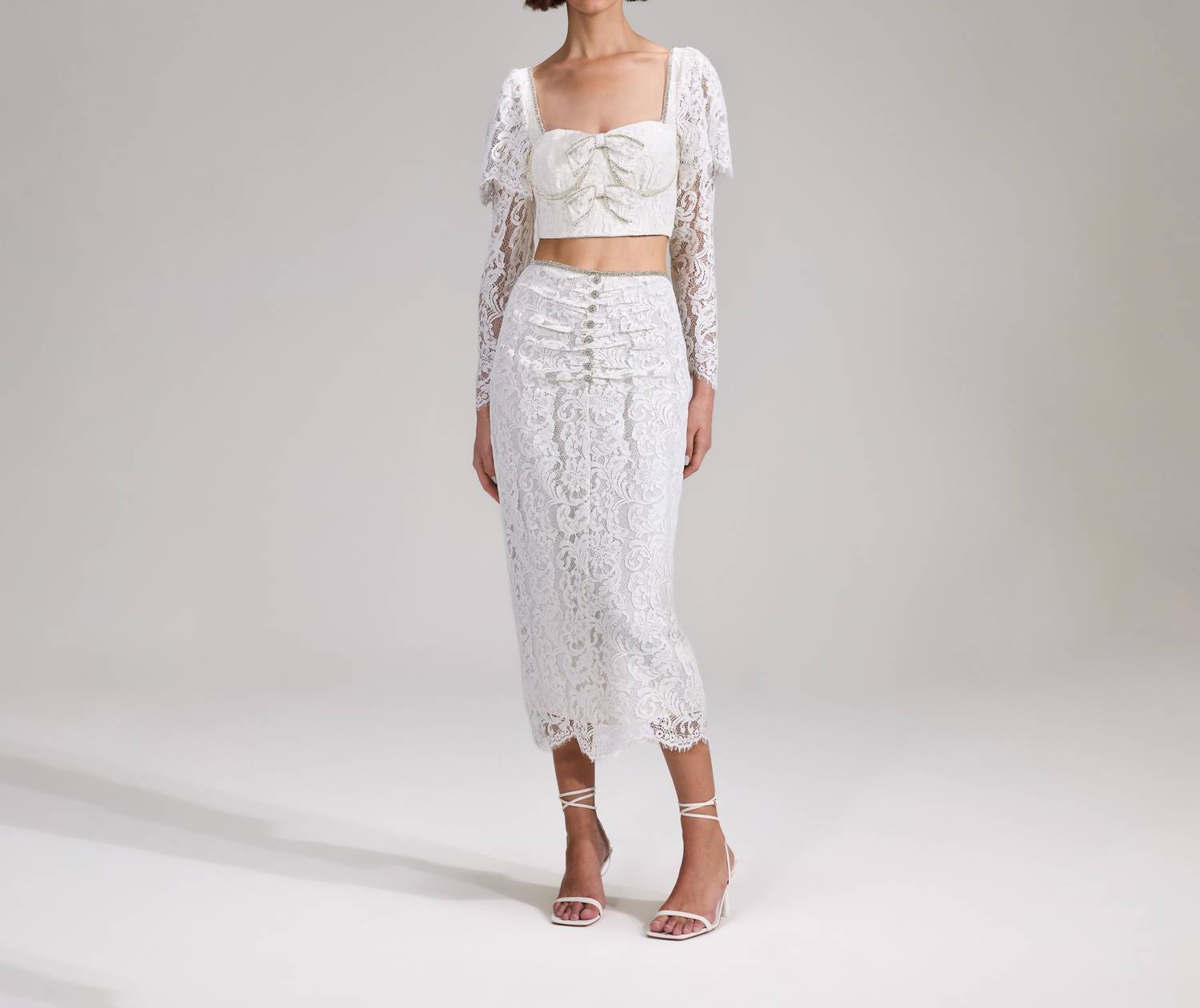 CORD LACE MIDI SKIRT
