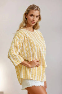 Doe And Rae - Drop Shoulder Checker Top