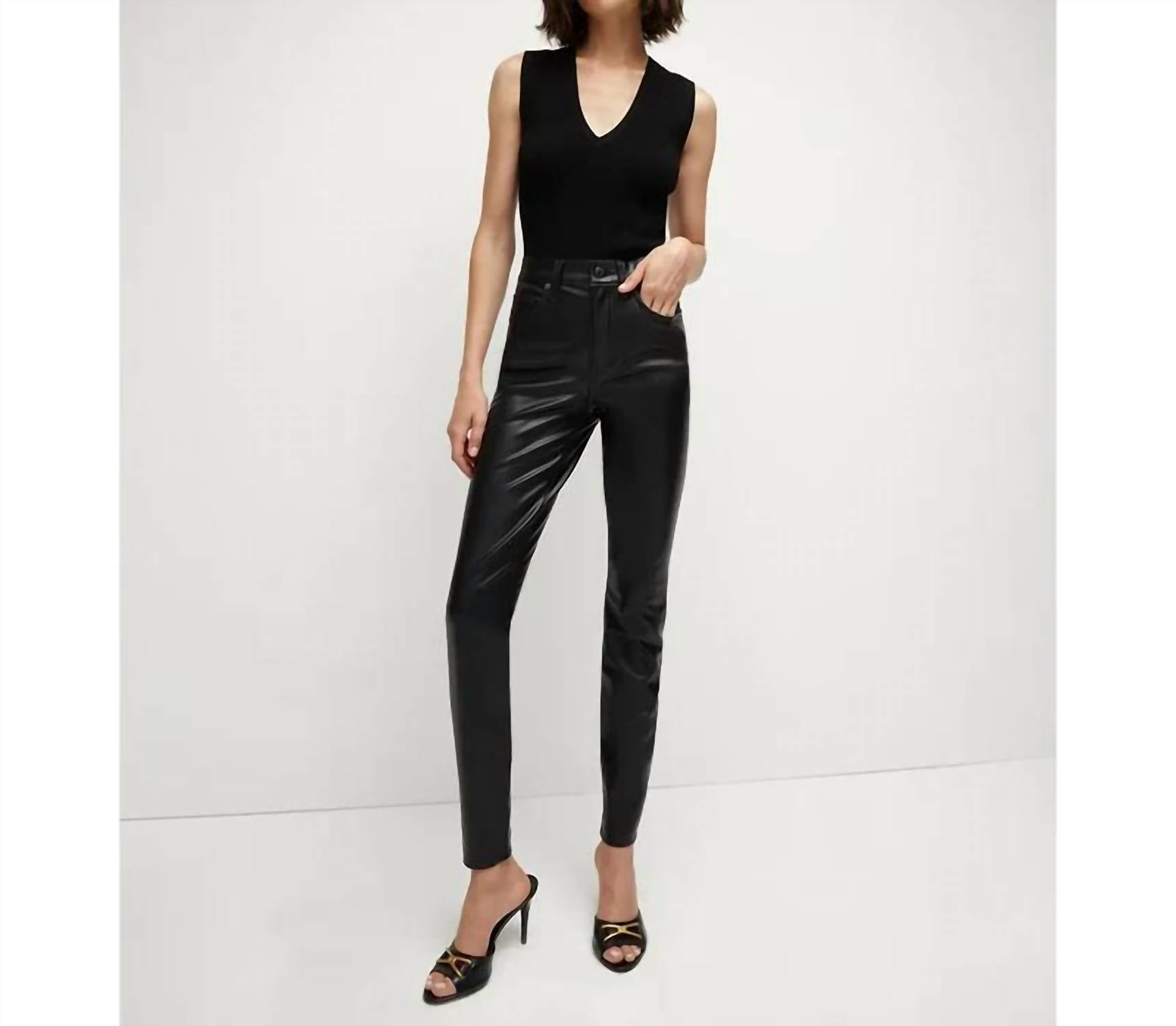 Veronica Beard - Debbie Vegan Leather High Rise Jeans