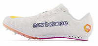 New Balance Unisex Md500 V8 Spike Shoes in white vibrant violet - women's shoe - detail view