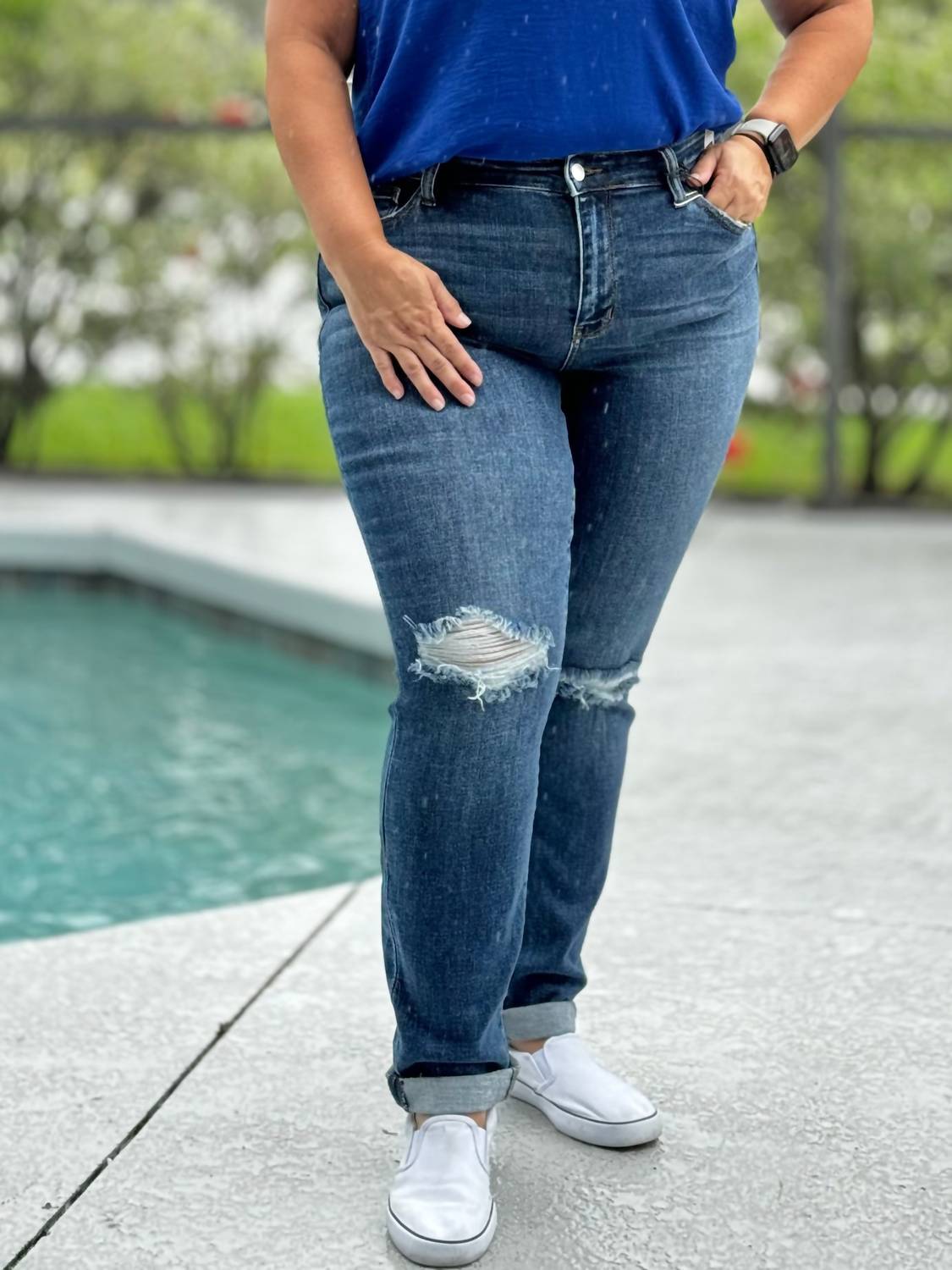 Judy Blue - Just Roll With It Slim Cut Jeans