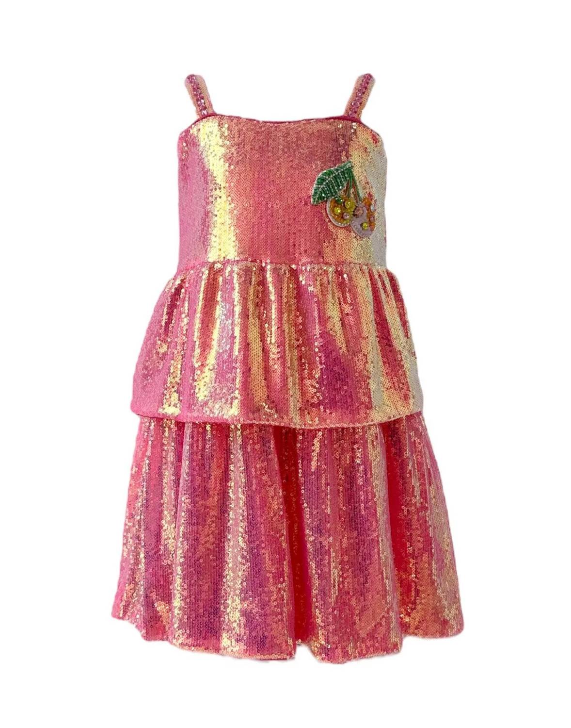 Lola + The Boys - Girls Sequin Cherry Tank Dress