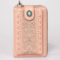 Montana West American Bling Embroidered Collection Phone Wallet in pink - women's bag