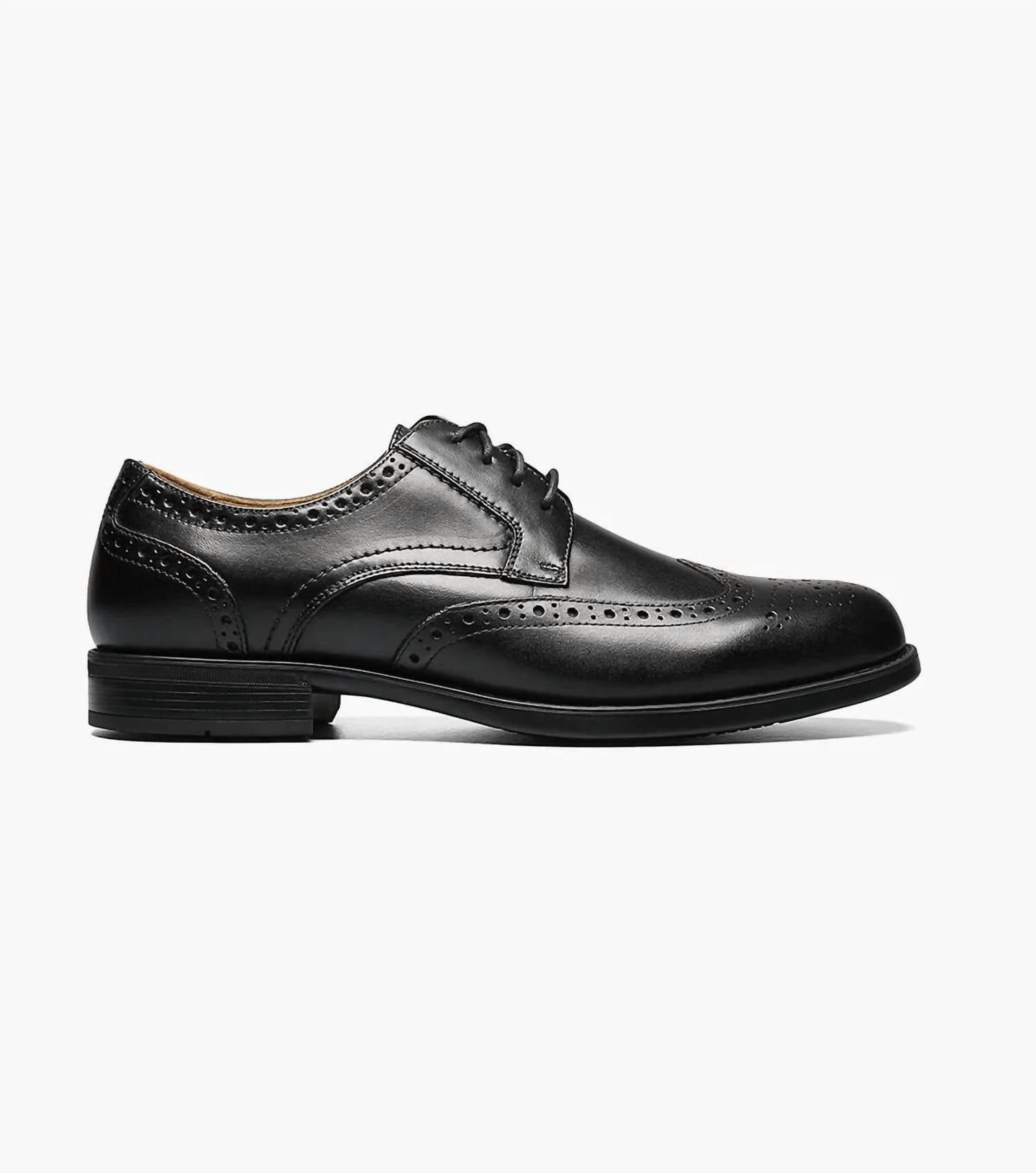 Florsheim Men's Midtown Wing Oxford Shoes in black - men's shoe - detail view