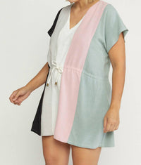 entro Color Block Romper in black - women's pants - alternate view