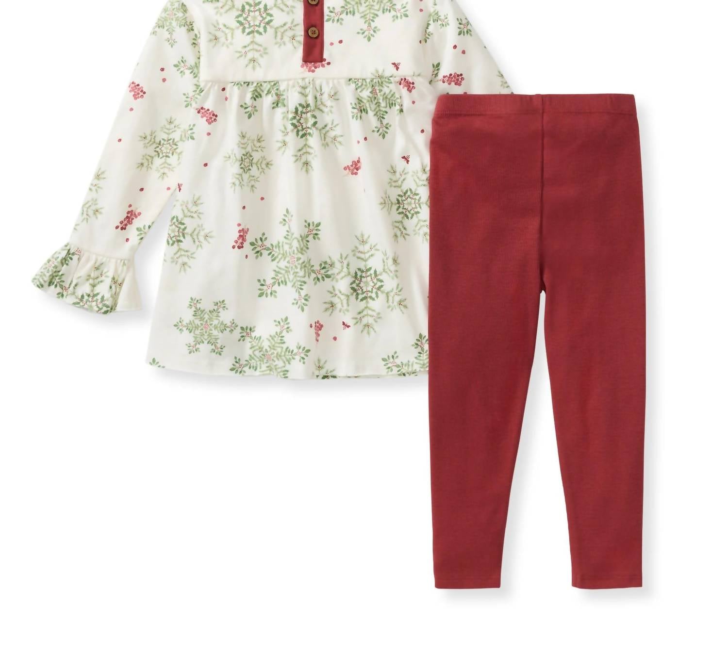 Burt'S Bees - Holiday Snowflakes Organic Tunic And Pants Set