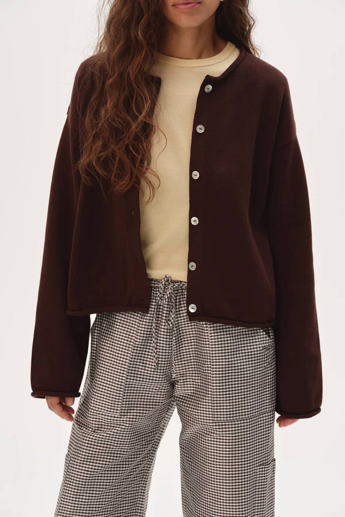 Donni. - Cotton Knit Roll Cardigan