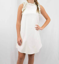 TCEC Ruffle Dress in cream - women's dress