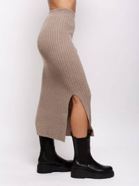 Lucy Paris - Ribbed Knit Midi Skirt