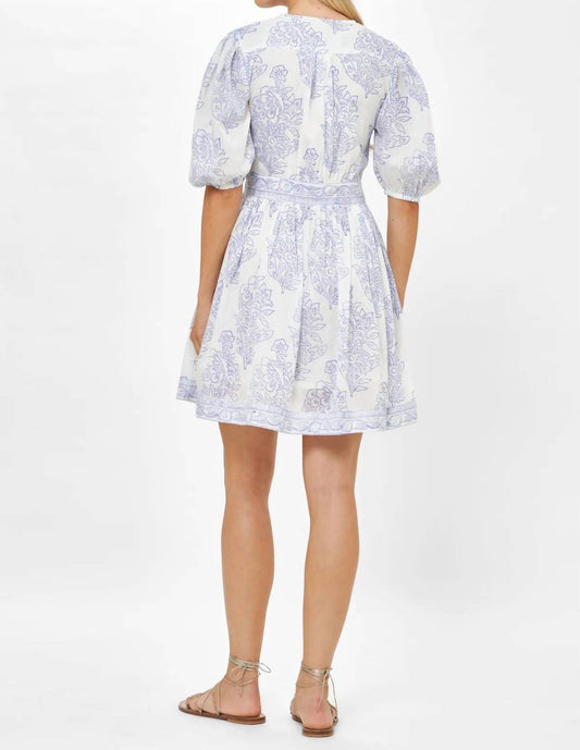 Oliphant - V-neck Puff Sleeve Mini Dress