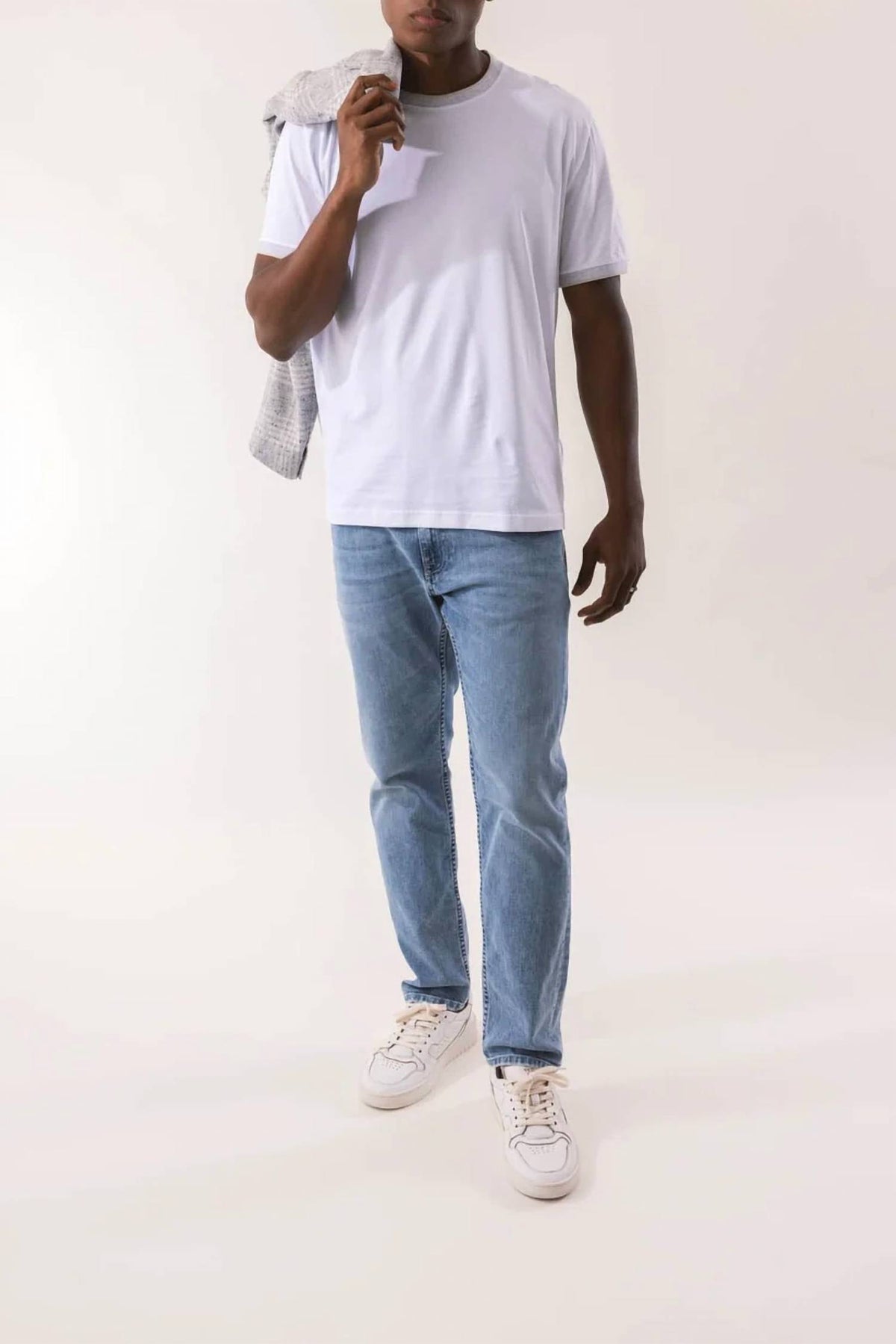 Eleventy - Giza Cotton Tipping On Collar Tee