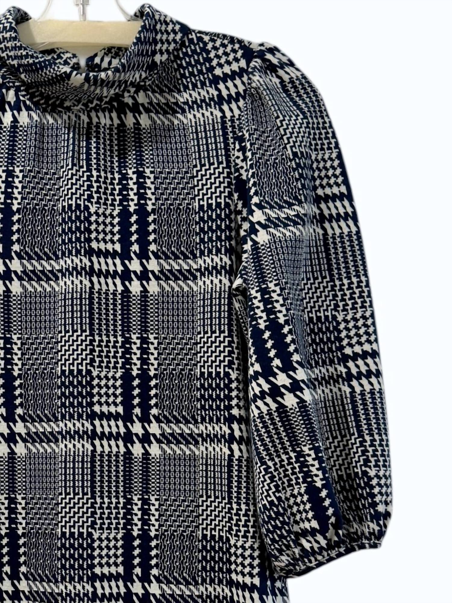 Tyler Boe Women's Vicky Dress in navy ivory - women's dress - detail view