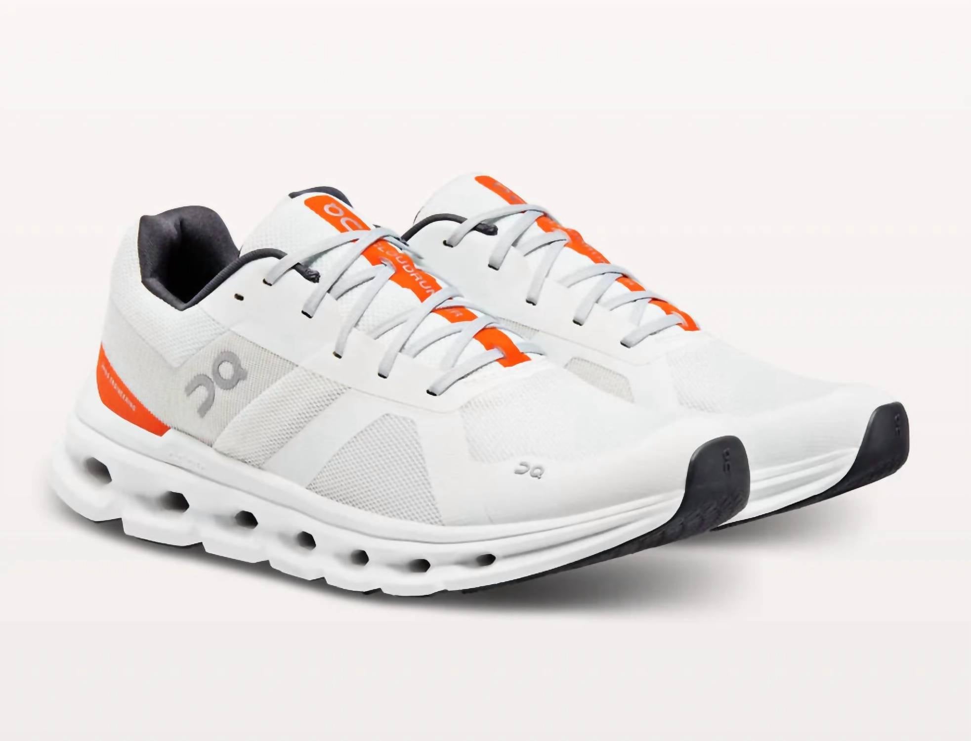 On Men's Cloudrunner Running Shoes in undyed white flame - men's shoe - alternate view