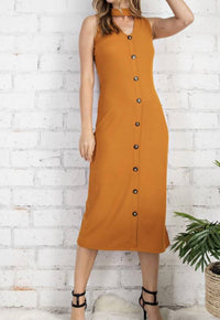 Fsl - Cara V-neck Ribbed Midi Dress