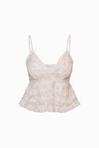 Loveshackfancy - Faelith Lace Printed Cotton Top