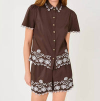 Lilly Pulitzer - Rikki Short Sleeve Embroidered Top