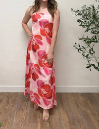 Shop Sevenday - Floral Print Strap Linen Maxi Dress