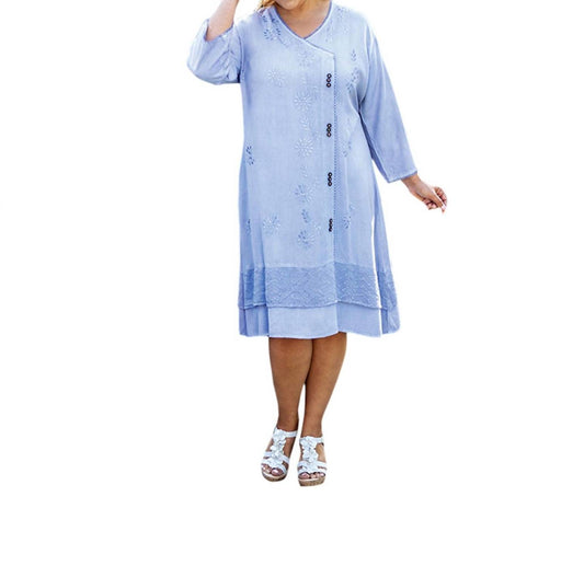 On The Plus Side - Eden 3/4 Sleeve Dress - Plus Size