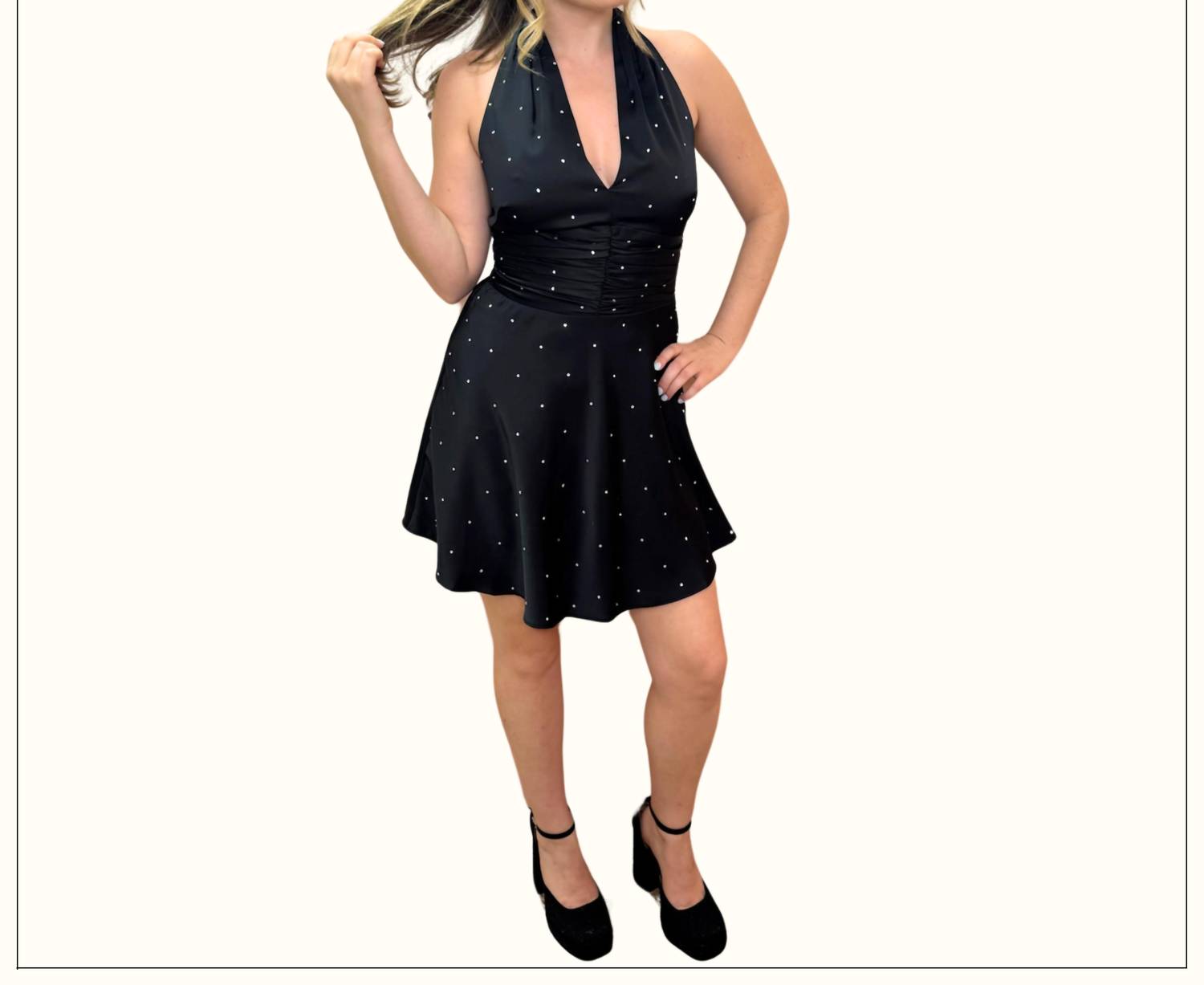 LUCY PARIS Renata Halter Dress in black - women's dress