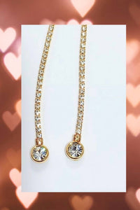 Sparkle Designs - Women's Round Cz Briolette Gold Lariat Tennis Necklace