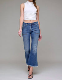Hidden - Happi Cargo Crop Flare Jeans