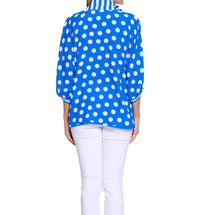 Multiples Polka Pop Pullover Top in coastal - women's blouse - alternate view