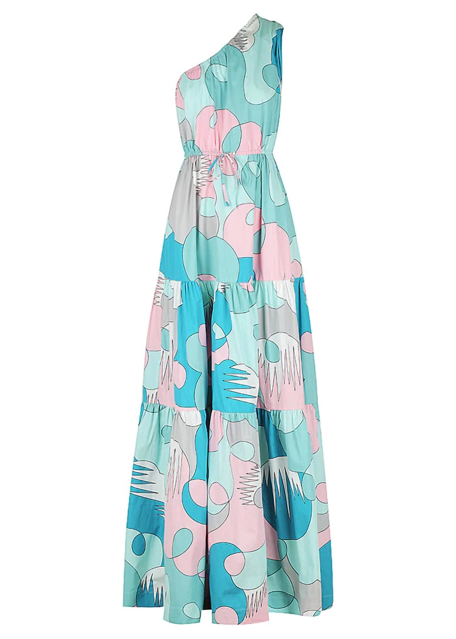 ONE SHOULDER TIERED MAXI DRESS