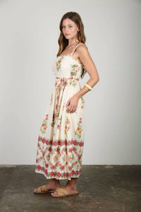Blu Pepper - Floral Border Midi Dress