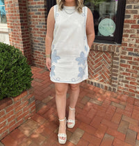 Tcec - Floral Appliqué Shift Mini Dress