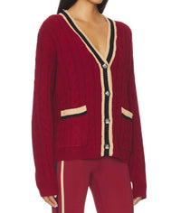 Beach Riot Gene Knit Cardigan in maroon merlot - women's cardigan - alternate view