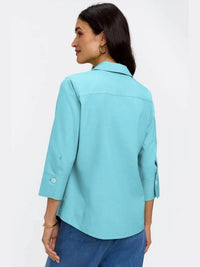 Foxcroft - Paityn No Iron Pinpoint 3/4 Sleeve Shirt