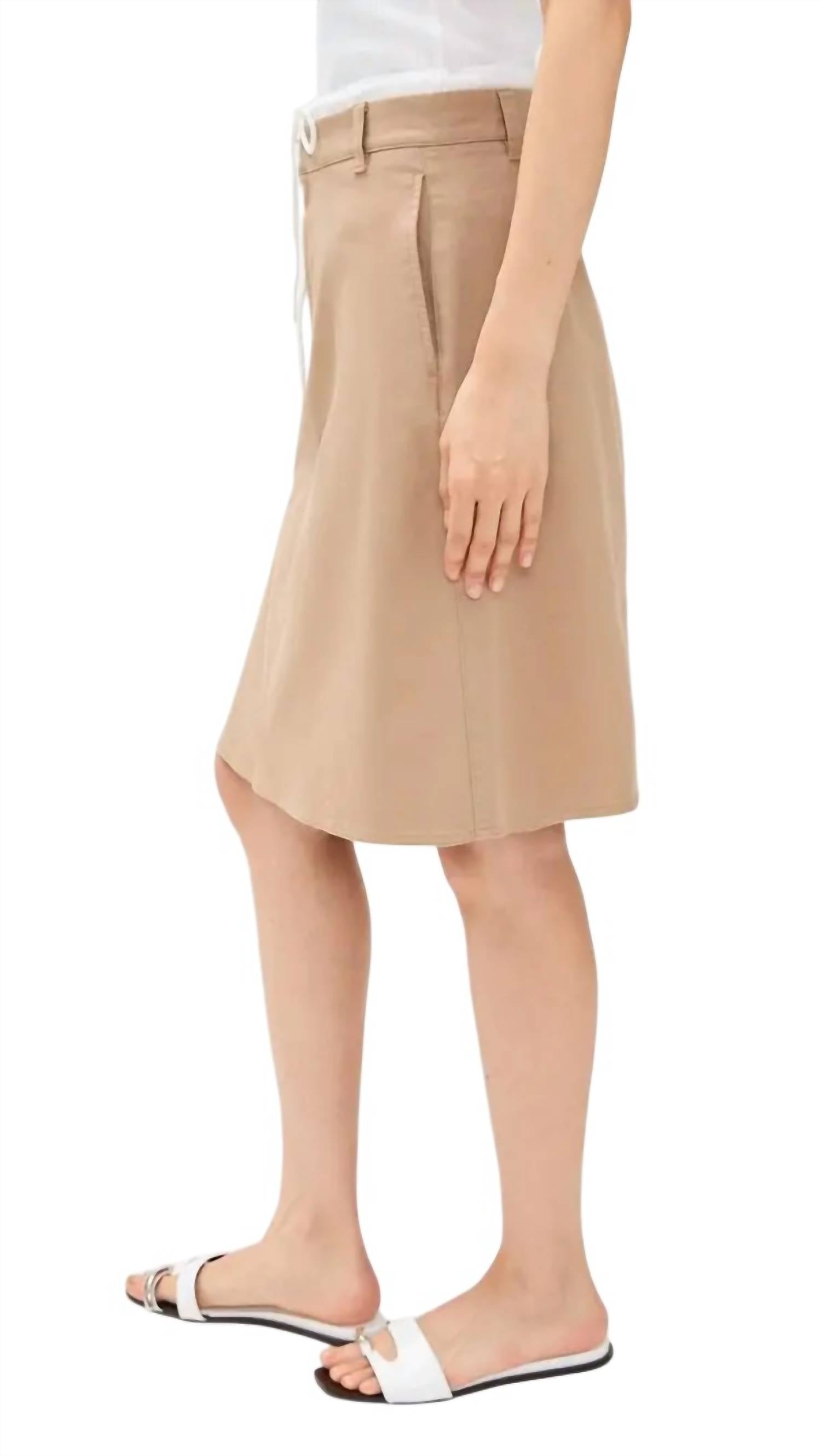 Vince Double Waistband A-line Skirt in sandbar - women's skirt - detail view