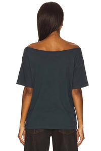 Daydreamer - 85 Camp Appliqué Off The Shoulder Short Sleeve Tee