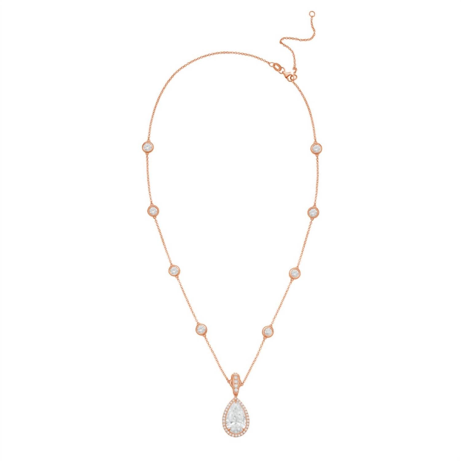Diana M Jewels - Women's Pear & Round Lab-grown Diamond Pendant Necklace (5.00 Ct) - Statement
