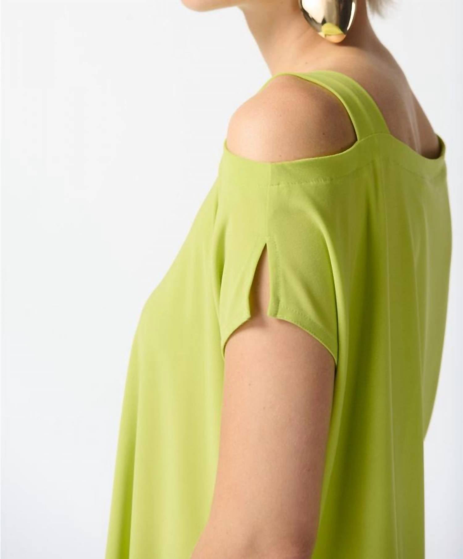 Joseph Ribkoff - Asymmetric Cold Shoulder Strap Top