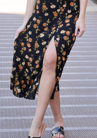By Together - Floral Print Straight-line Midi Skirt