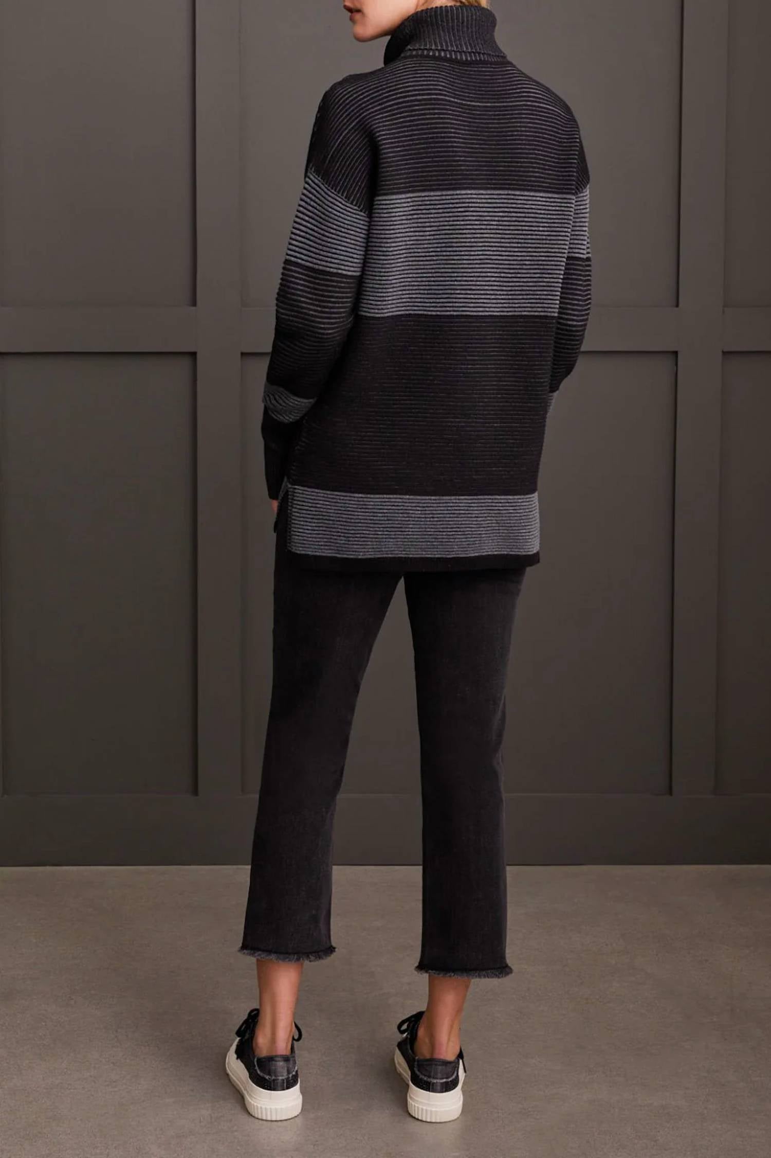 Tribal - Two Tone Ottoman Turtleneck Sweater