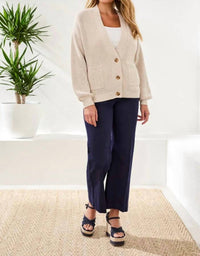 Tribal - Long Sleeve Combed Cotton Cardigan