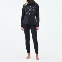 Dope Snuggle Base Layer Top in black - women's long sleeve top - detail view