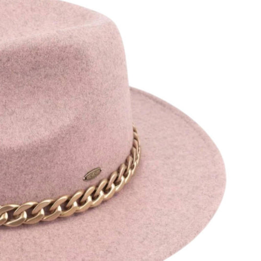 C.C - Women's Vegan Felt Panama Brim Hat