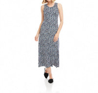 Karen Kane Sleeveless Side Slit Midi Dress in painted heart knit print - women's dress