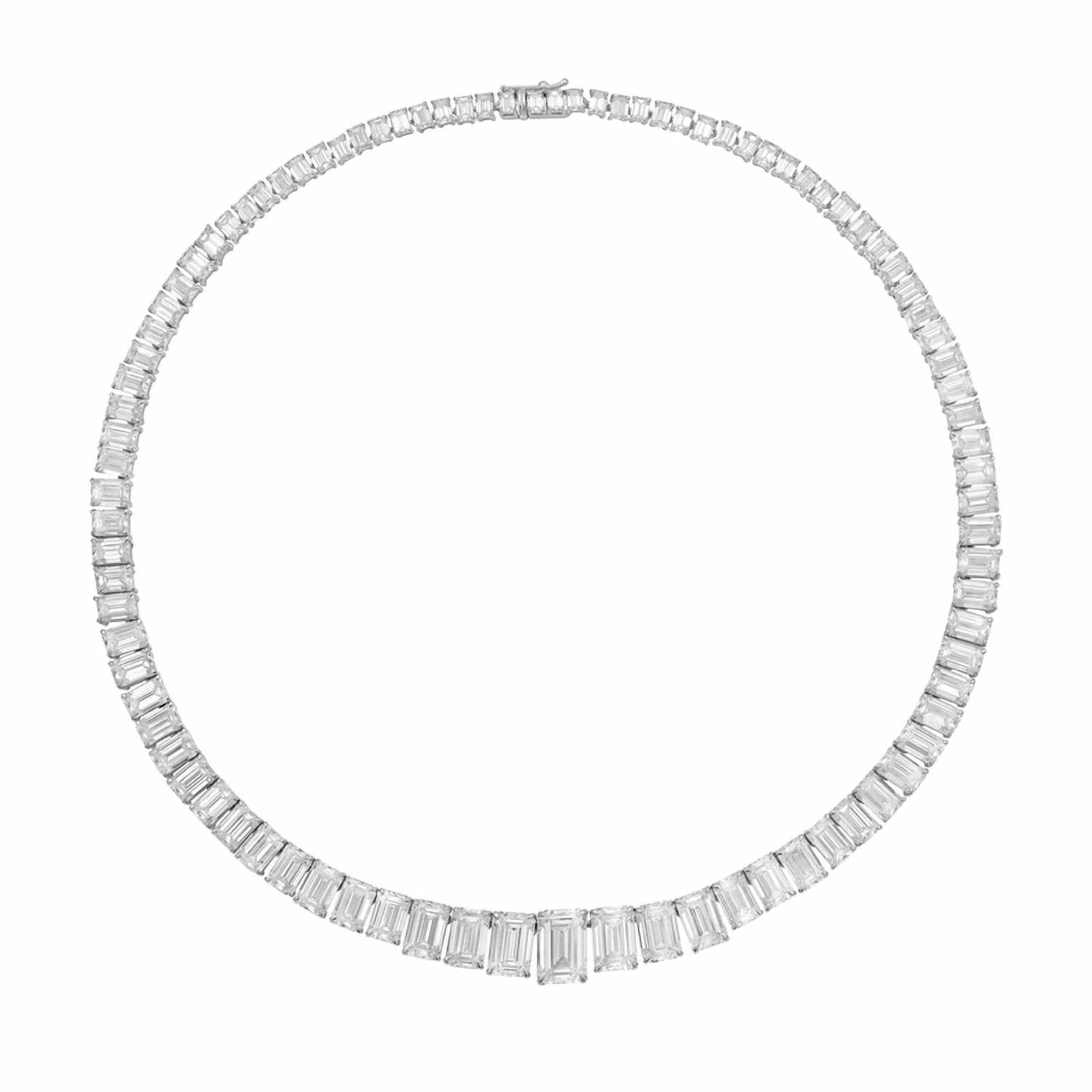 Diana M Jewels - Women's Emerald Lab-Grown Diamond Pendant Necklace (70.00 Ct) - Signature