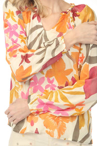 Charlie B - Printed Raglan Sleeve Popover Blouse