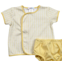 BABY LOREN Kids Plaid Diaper Set in yellow - item - detail view