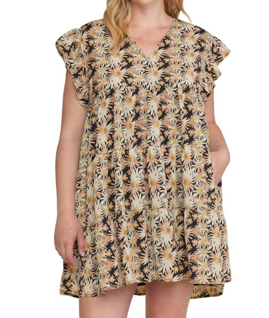 Entro - Floral Ruffle Tiered Dress