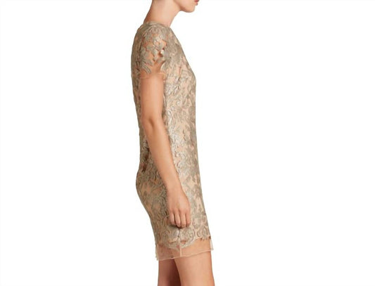 Dress The Population - Short Sleeve Sequin Lace Mini Dress