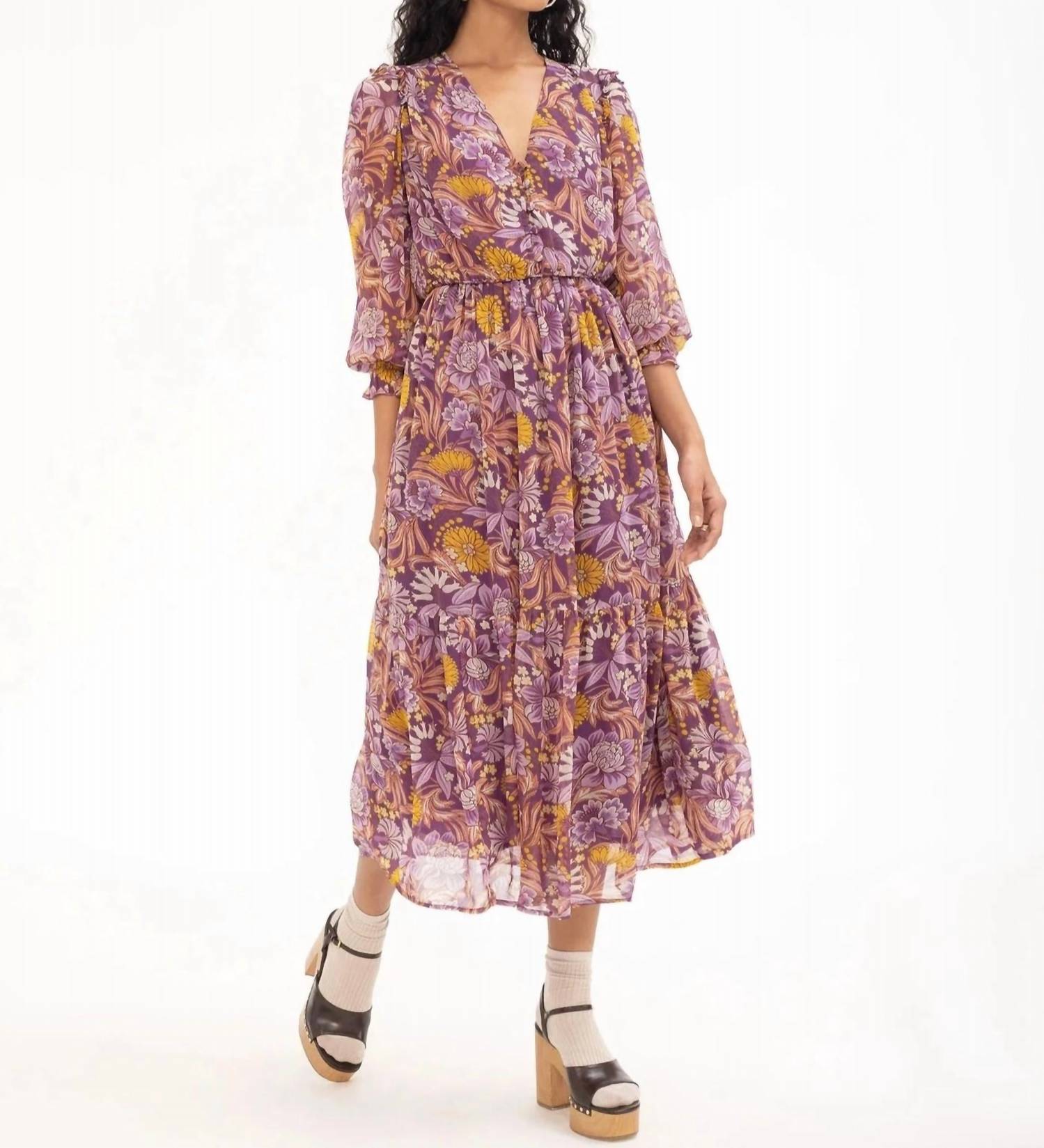 BANJANAN Women's Pearl Dress in violet - women's dress - alternate view